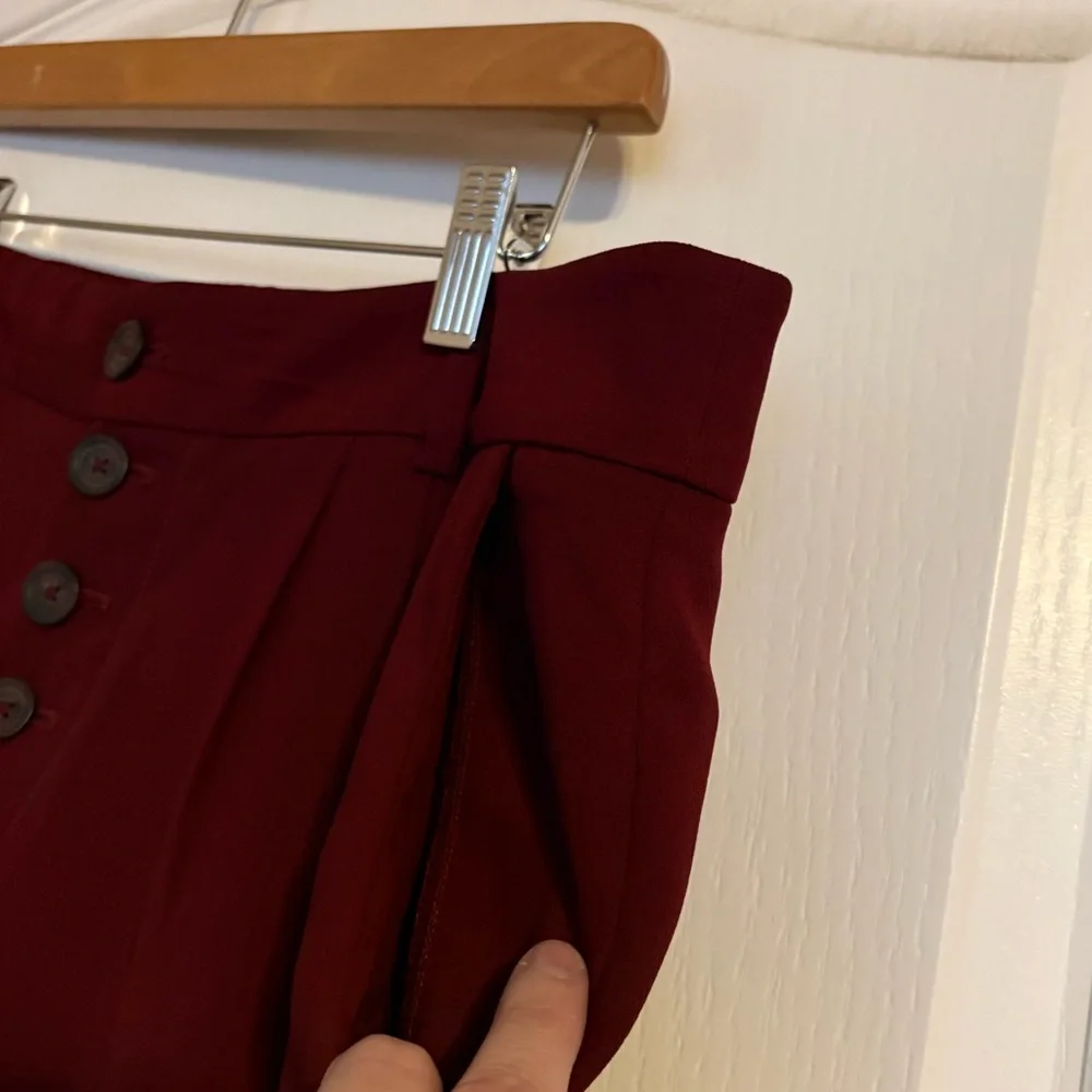 Anthropologie Sasha Button Fly Tapered Trouser Pants Business Travel Pleated - Picture 5 of 9